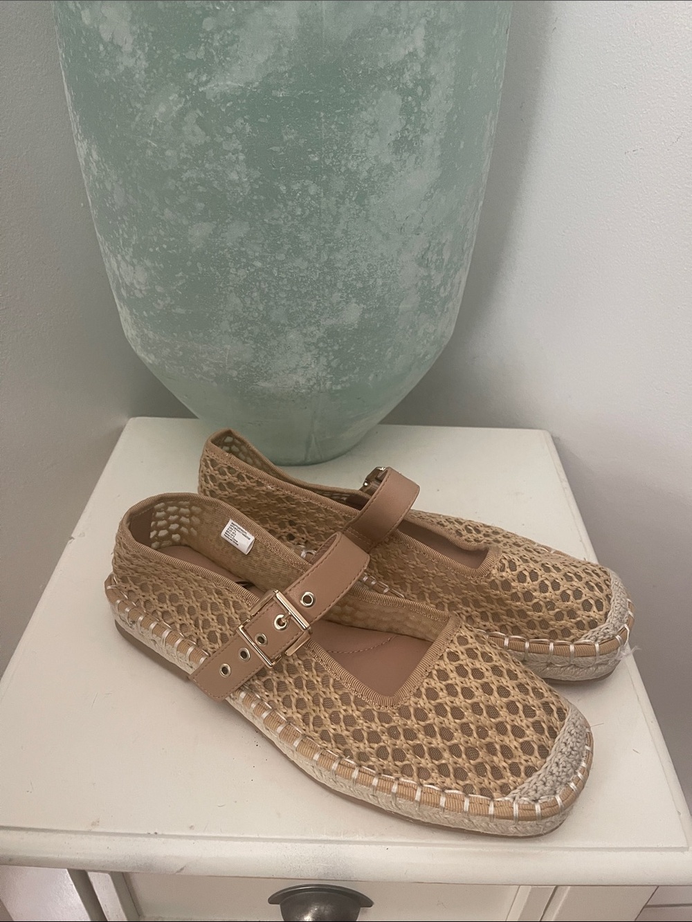 Time and Tru Woven Mary Jane Espadrille Flats in Light Brown